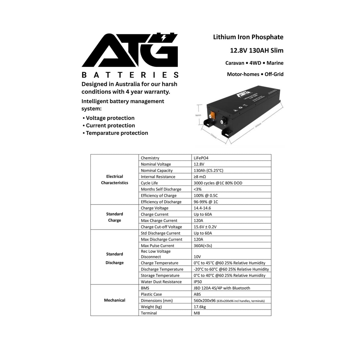 ATG 130AH Slim Lithium Battery – gallery view 1