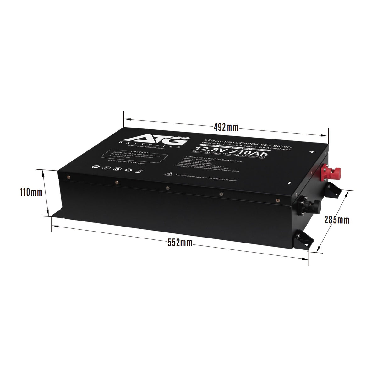 210AH Slimline 12V Lithium Battery w/bluetooth – main product image
