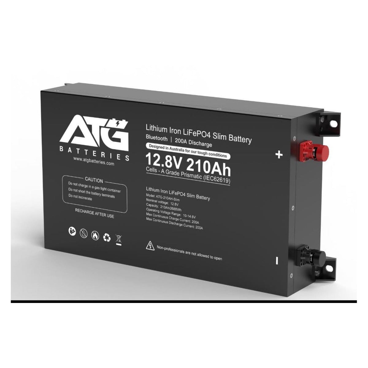 210AH Slimline 12V Lithium Battery w/bluetooth – gallery view 1