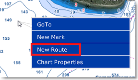 TimeZero Route Assist building a route on a TZ MAPS chart
