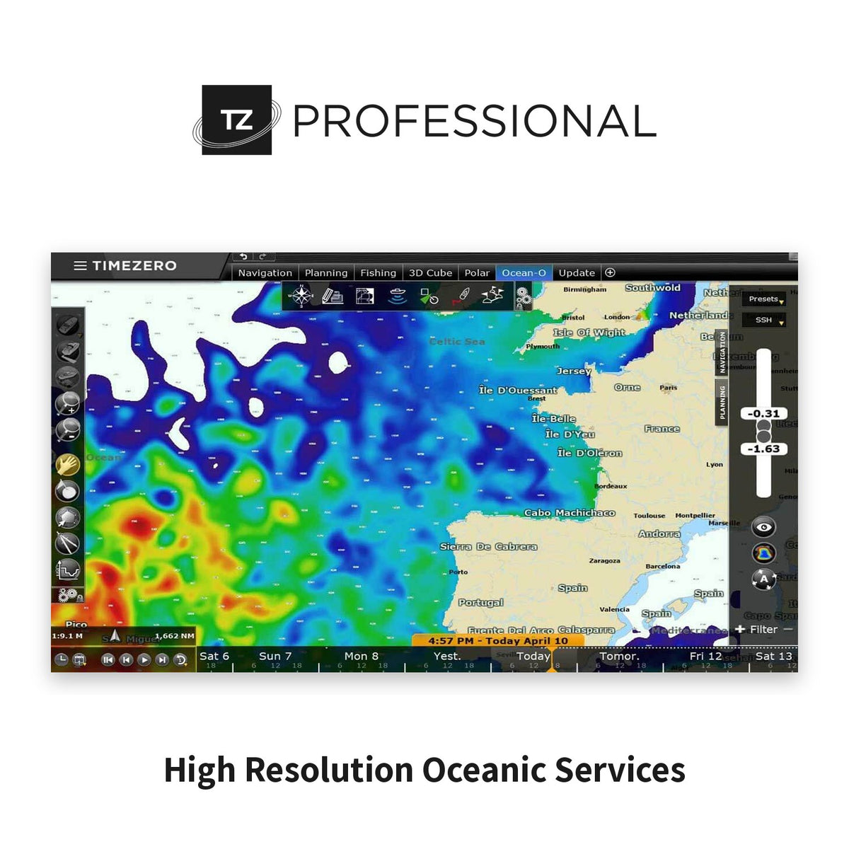 TimeZero TZ Professional v5 High Resolution Oceanic Services subscription