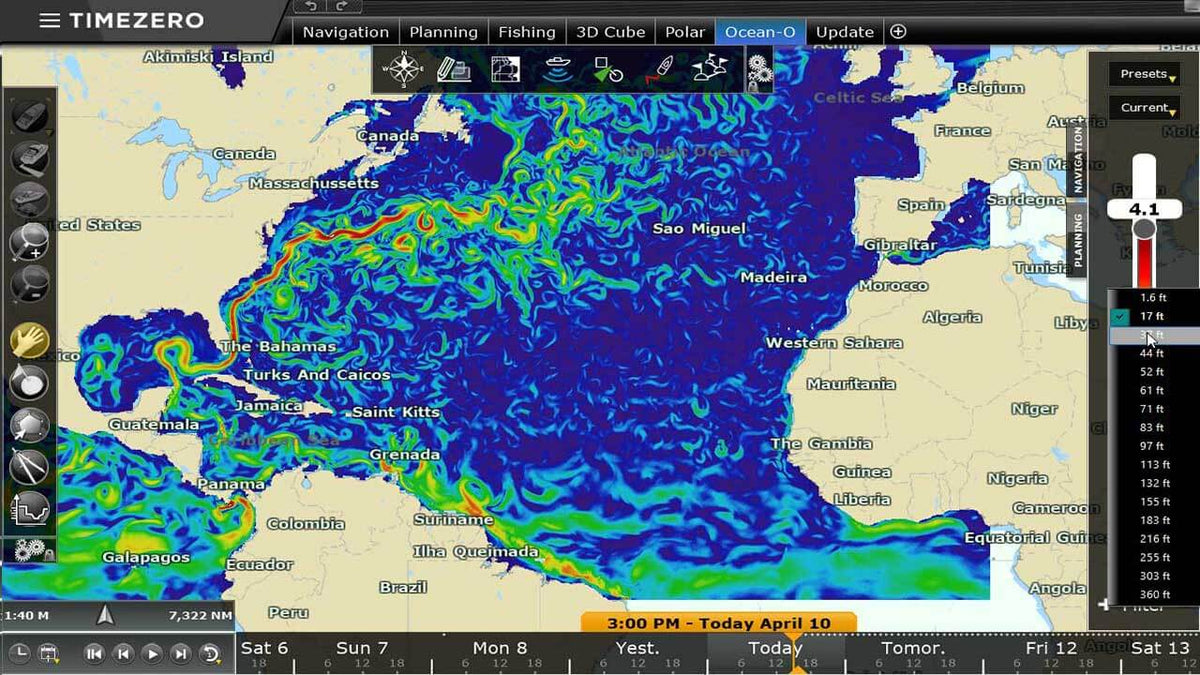 TZ Professional Ocean-O multi-layer data with selectable depth