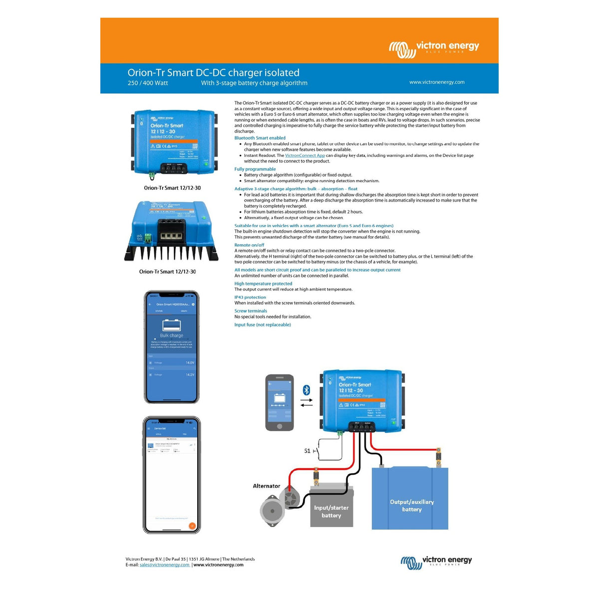 Victron Orion-Tr Smart 12V-48V 8A DC-DC Charger – gallery view 1