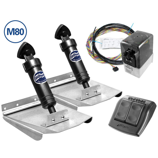M80 Sport Hydraulic Trim Tab Complete System with Rocker Control 8x10 Inch